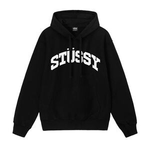 Stüssy Block Logo Hoodie Black White Size L NWT